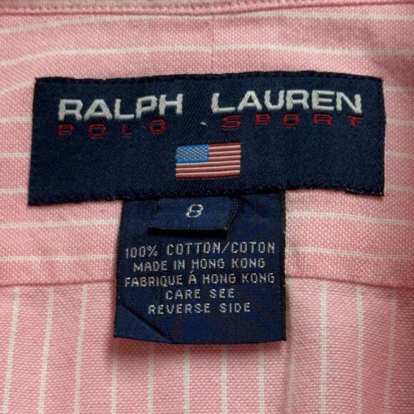 Ralph Lauren Women's Sport Size 8 Pink and White Striped Blouse Excellent - Picture 3 of 7